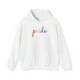 Pride Hoodie: Flowing Cursive 'Pride' in Gradient Hues