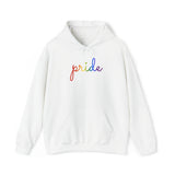 Pride Hoodie: Flowing Cursive 'Pride' in Gradient Hues