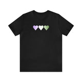 Genderqueer Flag Hearts T-Shirt: Pride LGBTQ+ Gradient Design