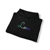 Gay Pride Love Script Hoodie: Subtly Elegant Pride Sweatshirt