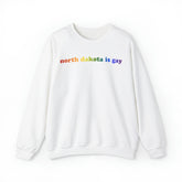 North Dakota is Gay Pride Sweatshirt: LGBTQ+ Flag Gradient Sweater