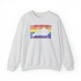 Kentucky Pride Flag Sweater: Rainbow LGBTQ+ State Silhouette Distressed Sweatshirt