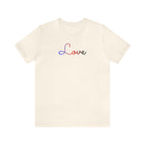Polyamory Love Script Tee: Subtly Elegant Pride T-Shirt