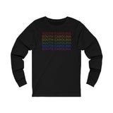 South Carolina LGBTQ+ Pride Flag, Faded Black Long Sleeve Tee