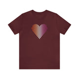 Lesbian Heart Lines T-Shirt: Pride Gradient Tee