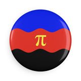 Polyamory Pride Flag Magnet: Ripple Round Button for Fridge