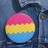 Pansexual Pride Flag Pin: Round Button with Sharp Design
