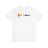 Yukon Pride T-Shirt: Flowing Cursive Design with LGBTQ+ Gradient