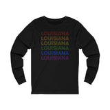 Louisiana LGBTQ+ Pride Flag, Faded Black Long Sleeve Tee