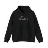 Transgender Love Script Hoodie: Subtly Elegant Pride Sweatshirt