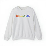 Illinois Pride Sweatshirt: Flowing Cursive Design with LGBTQ+ Gradient