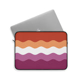 Lesbian Pride Flag Laptop Sleeve: Ripple Print Protective Case
