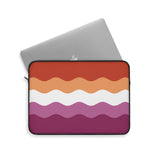 Lesbian Pride Flag Laptop Sleeve: Ripple Print Protective Case