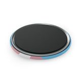 Transgender Pride Flag Magnet: Wavey Round Button for Fridge