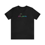 Polysexual Love Script Tee: Subtly Elegant Pride T-Shirt