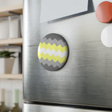 Demigender Pride Flag Magnet: Wavey Round Button for Fridge
