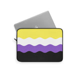 Nonbinary Pride Flag Laptop Sleeve: Ripple Print Protective Case