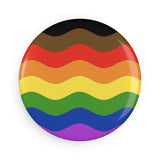Philadelphia Pride Flag Magnet: Ripple Round Button for Fridge