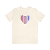 Bisexual Heart Lines T-Shirt: Pride Gradient Tee