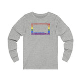 South Dakota Pride Flag Long Sleeve Tee: Rainbow LGBTQ+ State Silhouette Distressed Long Sleeve T-Shirt