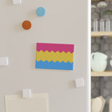 Pansexual Pride Flag Magnet: Wavey Rectangle Button for Fridge