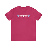 Transgender Flag Hearts T-Shirt: Pride LGBTQ+ Gradient Design