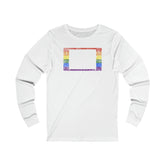 Colorado Pride Flag Long Sleeve Tee: Rainbow LGBTQ+ State Silhouette Distressed Long Sleeve T-Shirt