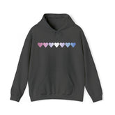 Bigender Flag Hearts Hoodie: Pride LGBTQ+ Gradient Design