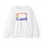 Connecticut Pride Flag Sweater: Rainbow LGBTQ+ State Silhouette Distressed Sweatshirt