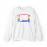 Connecticut Pride Flag Sweater: Rainbow LGBTQ+ State Silhouette Distressed Sweatshirt