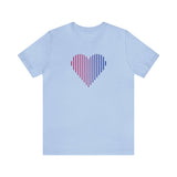 Bisexual Heart Lines T-Shirt: Pride Gradient Tee