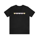 Pangender Flag Hearts T-Shirt: Pride LGBTQ+ Gradient Design