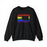Oklahoma Pride Flag Sweater: Rainbow LGBTQ+ State Silhouette Distressed Sweatshirt