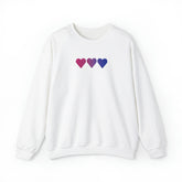 Bisexual Flag Hearts Sweatshirt: Pride LGBTQ+ Gradient Design