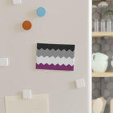 Asexual Pride Flag Magnet: Wavey Rectangle Button for Fridge