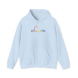 Philly Pride Love Script Hoodie: Subtly Elegant Pride Sweatshirt