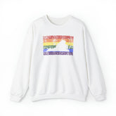 Virginia Pride Flag Sweater: Rainbow LGBTQ+ State Silhouette Distressed Sweatshirt