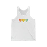 Pansexual Flag Hearts Tank-Top: Pride LGBTQ+ Gradient Design