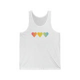 Pansexual Flag Hearts Tank-Top: Pride LGBTQ+ Gradient Design