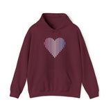 Bigender Heart Lines Hoodie: Pride Gradient Sweater