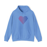 Bisexual Heart Lines Hoodie: Pride Gradient Sweater