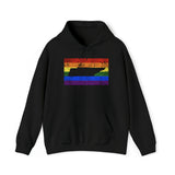 Tennessee Pride Flag Hoodie: Rainbow LGBTQ+ State Silhouette Distressed Hooded Sweatshirt