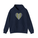 Demigender Heart Lines Hoodie: Pride Gradient Sweater