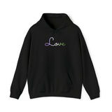 Genderqueer Love Script Hoodie: Subtly Elegant Pride Sweatshirt