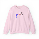 Polyamory Pride Sweater: Flowing Cursive 'Pride' in Gradient Hues