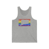 Connecticut Pride Flag Tank: Rainbow LGBTQ+ State Silhouette Distressed Tank-Top