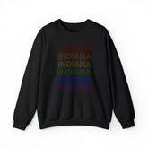 Indiana LGBTQ+ Pride Flag, Faded Black Sweater
