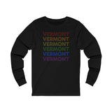 Vermont LGBTQ+ Pride Flag, Faded Black Long Sleeve Tee
