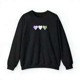 Genderqueer Flag Hearts Sweatshirt: Pride LGBTQ+ Gradient Design