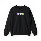 Genderqueer Flag Hearts Sweatshirt: Pride LGBTQ+ Gradient Design